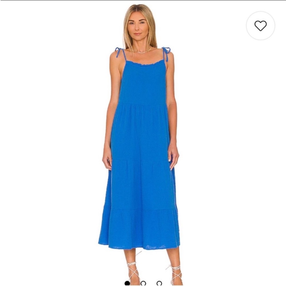 Rails Valeria Tiered Gauze Midi Dress Palace Blue